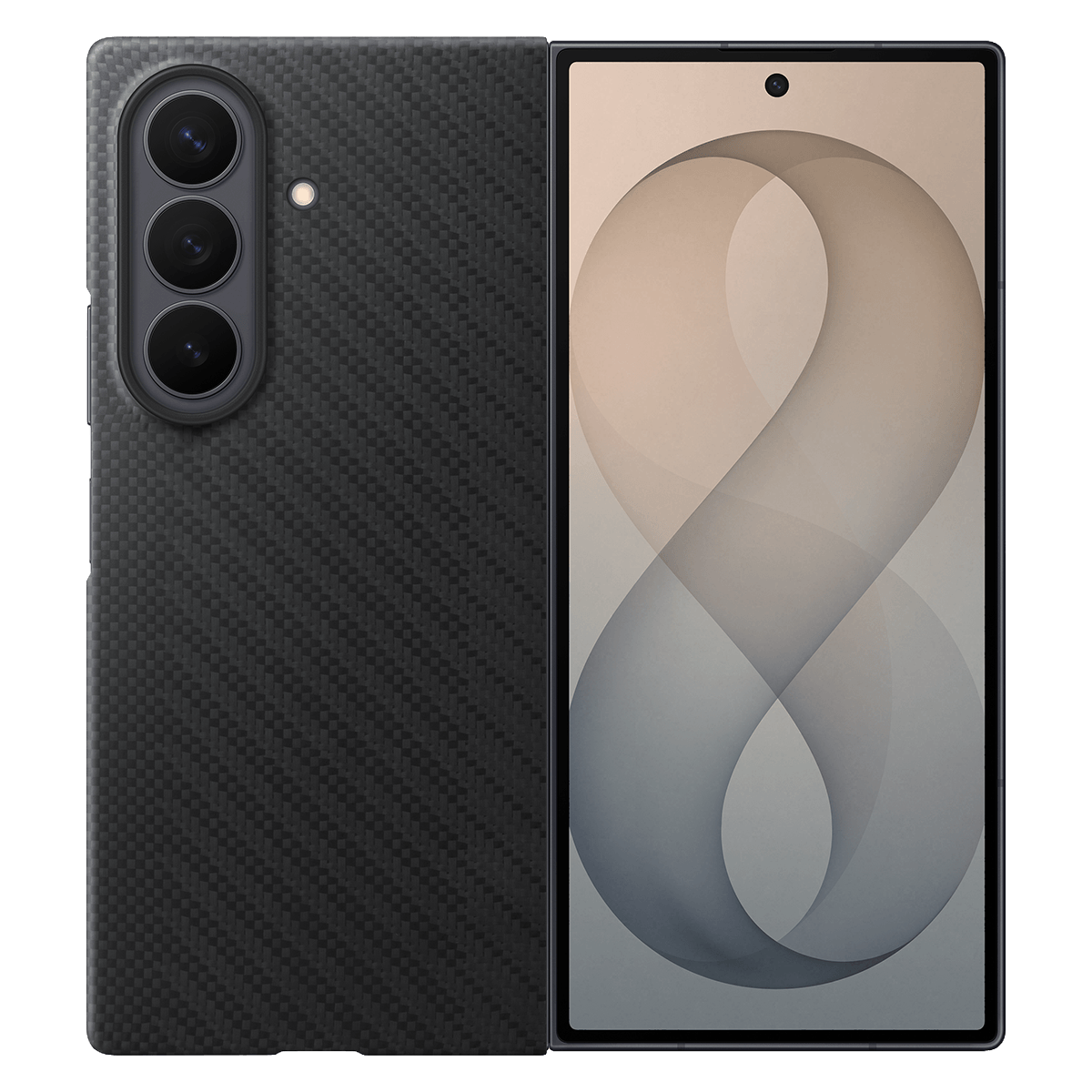 Θήκη Carbon με MagSafe + Σετ Προστασίας Οθόνης Anti Reflecting SAMSUNG Galaxy Fold 8 Ultra Black - 2