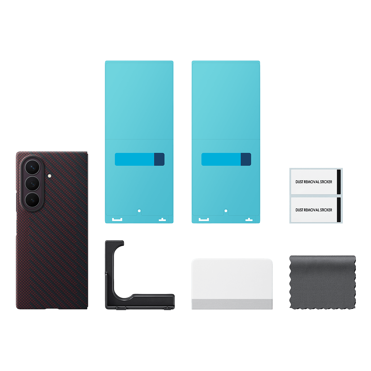 Θήκη Carbon με MagSafe + Σετ Προστασίας Οθόνης Anti Reflecting SAMSUNG Galaxy Fold 8 Ultra Red - 5
