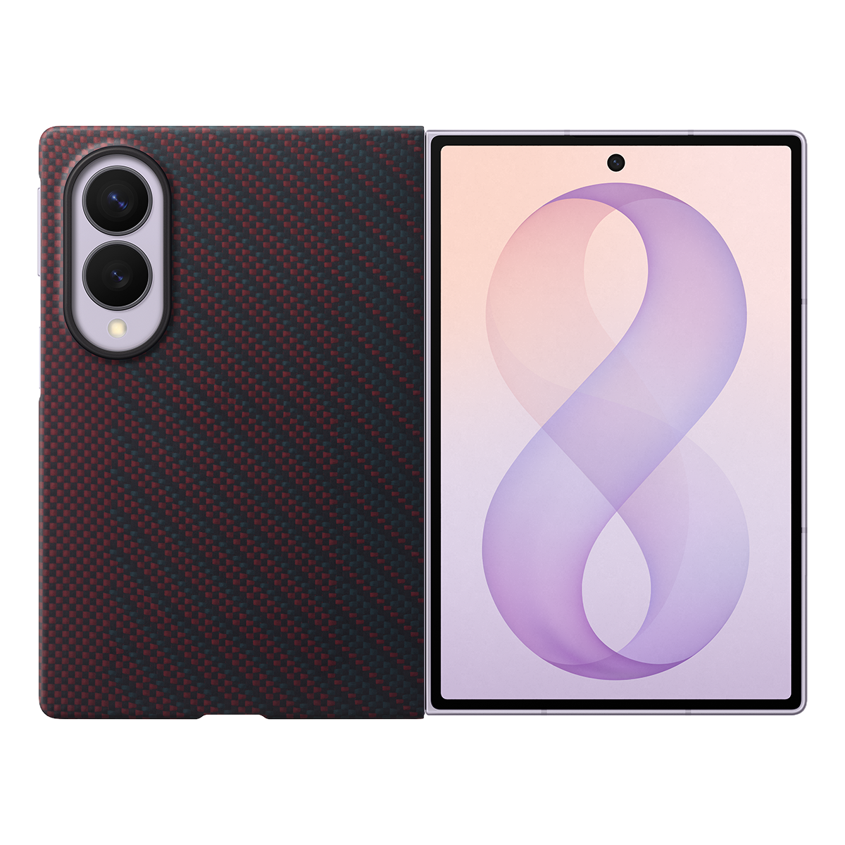Θήκη Carbon με MagSafe + Σετ Προστασίας Οθόνης Anti Reflecting SAMSUNG Galaxy Fold 8 Red - 3