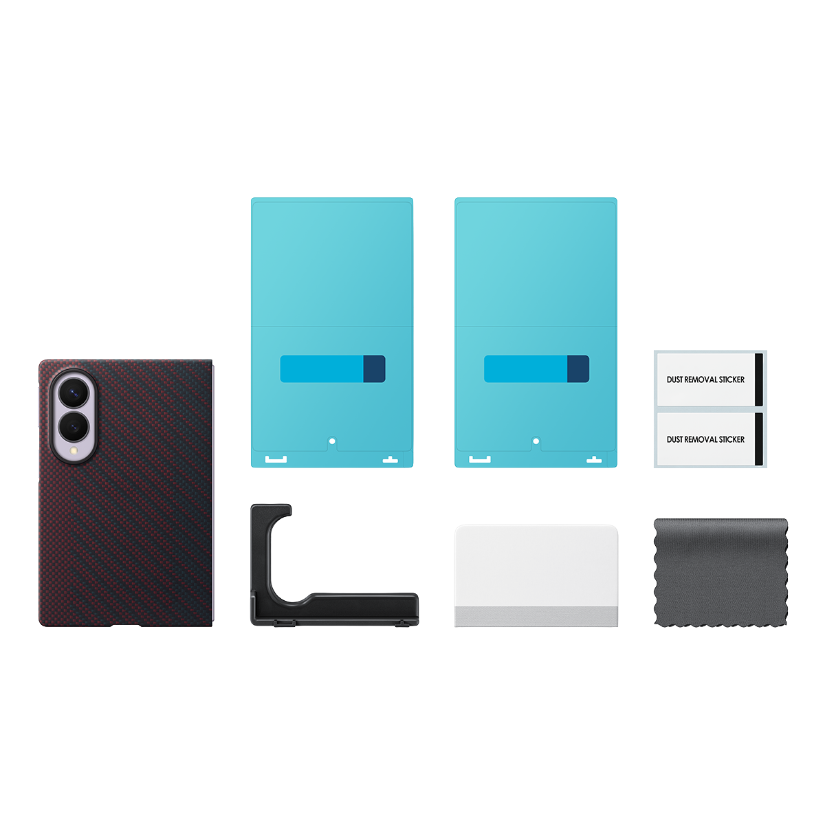 Θήκη Carbon με MagSafe + Σετ Προστασίας Οθόνης Anti Reflecting SAMSUNG Galaxy Fold 8 Red - 5