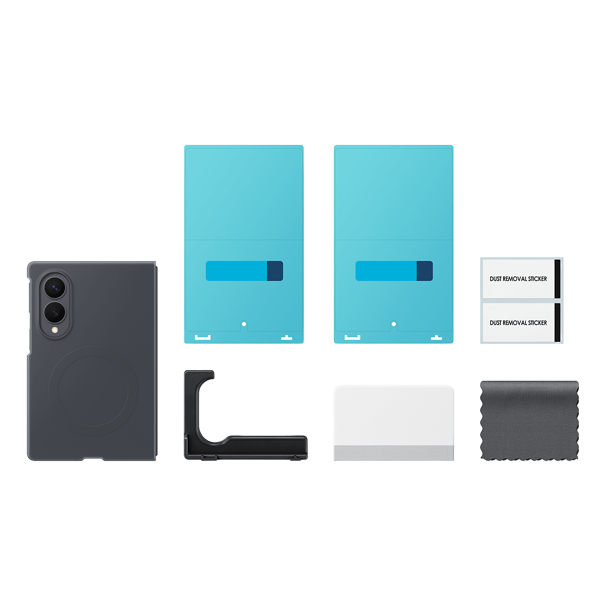 Θήκη Σιλικόνης + Σετ Προστασίας Οθόνης Anti Reflecting SAMSUNG Galaxy Fold 8 Black - 4