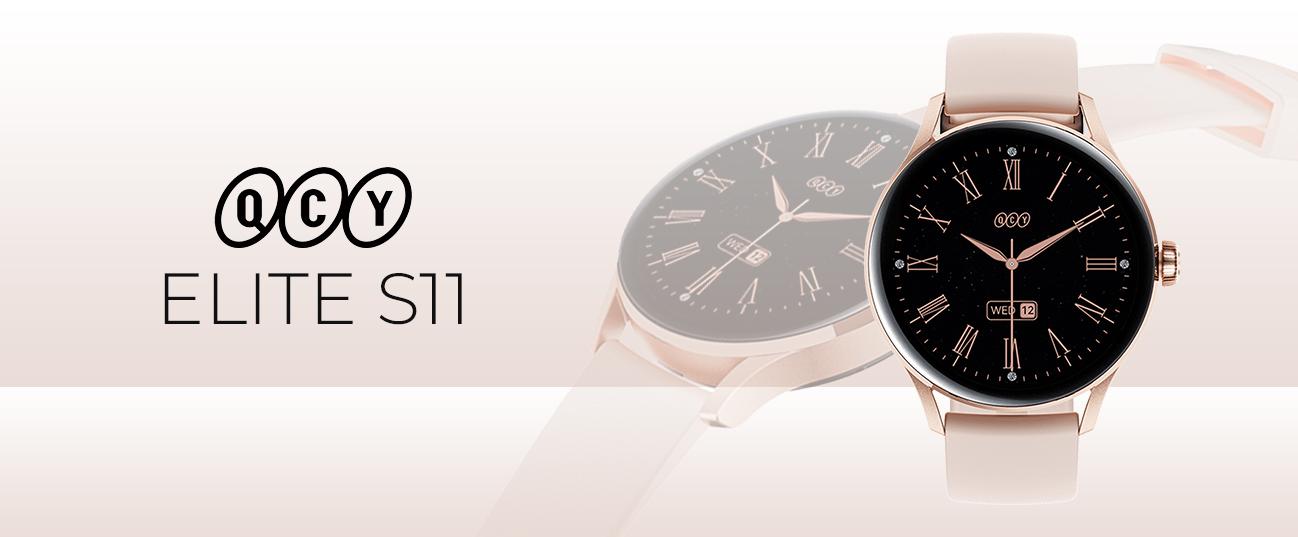 QCY Watch Elite S11 30mm AMOLED Pink Gold Smartwatch