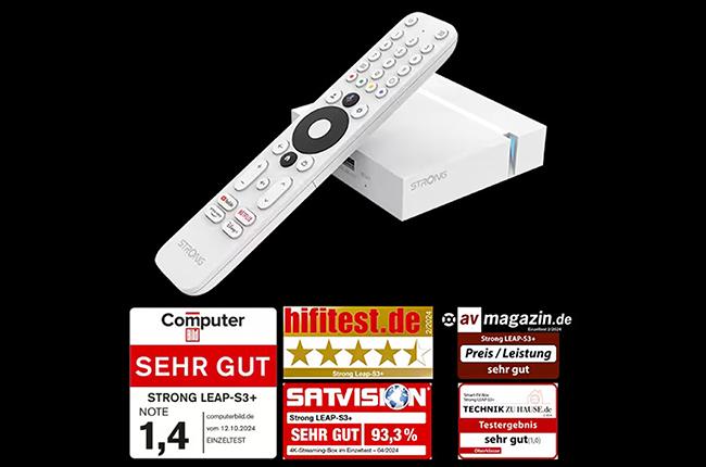 STRONG LEAP S3 + V2 Dolby Vision Atmos 4K Google TV Box White