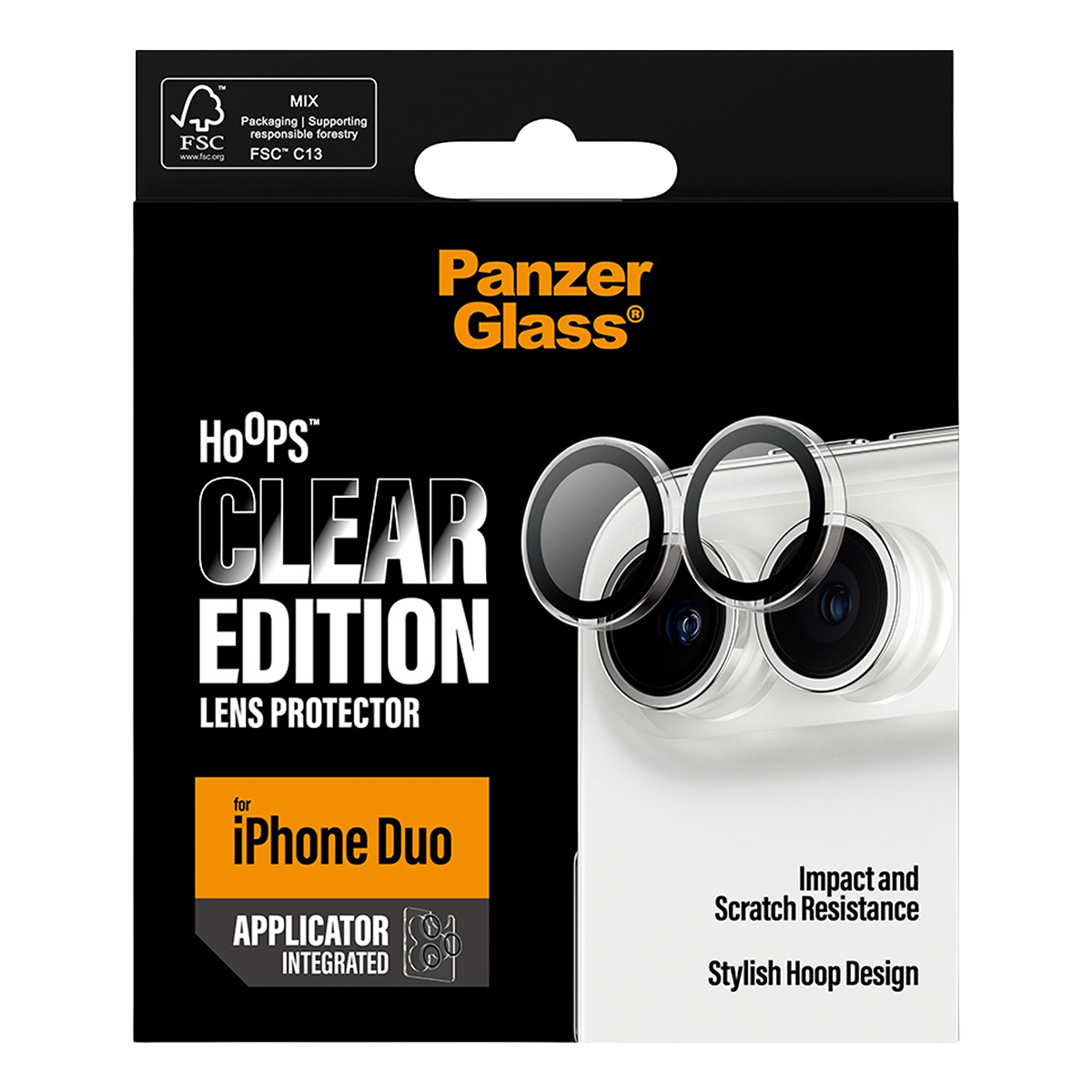 Φακοί Προστασίας Κάμερας με Πλαίσιο PANZERGLASS Hoops Clear Edition για iPhone Duo - 5