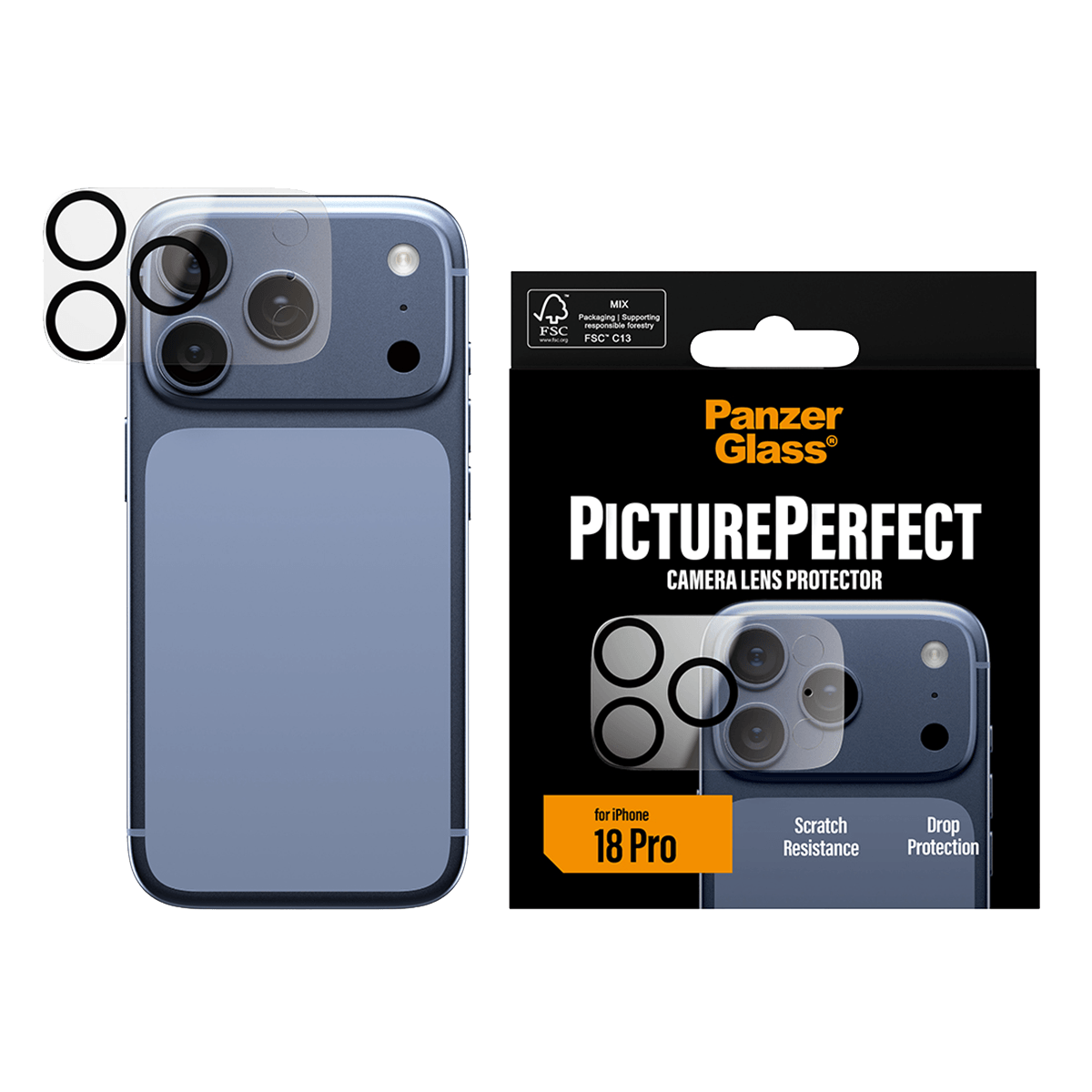 Γυαλί Προστασίας Κάμερας PANZERGLASS Picture Perfect για iPhone 18 Pro