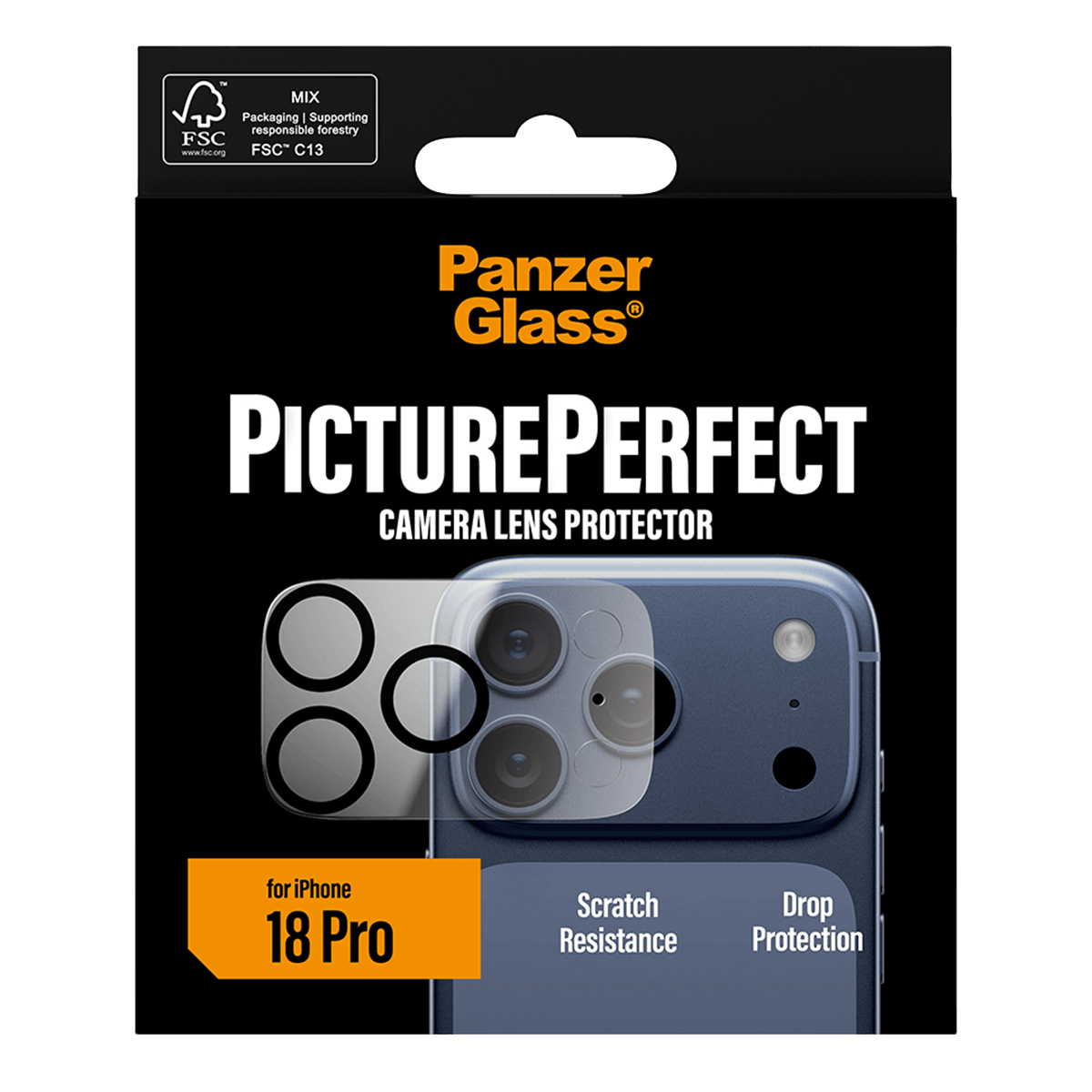 Γυαλί Προστασίας Κάμερας PANZERGLASS Picture Perfect για iPhone 18 Pro - 5