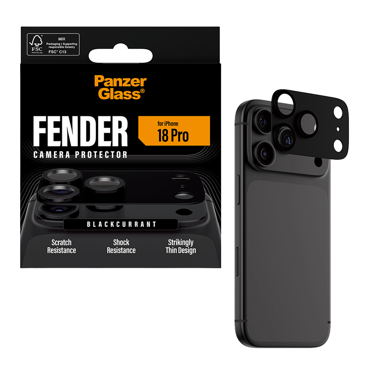 Προστατευτικό Κάμερας PANZERGLASS Fender για iPhone 18 Pro Black - 3