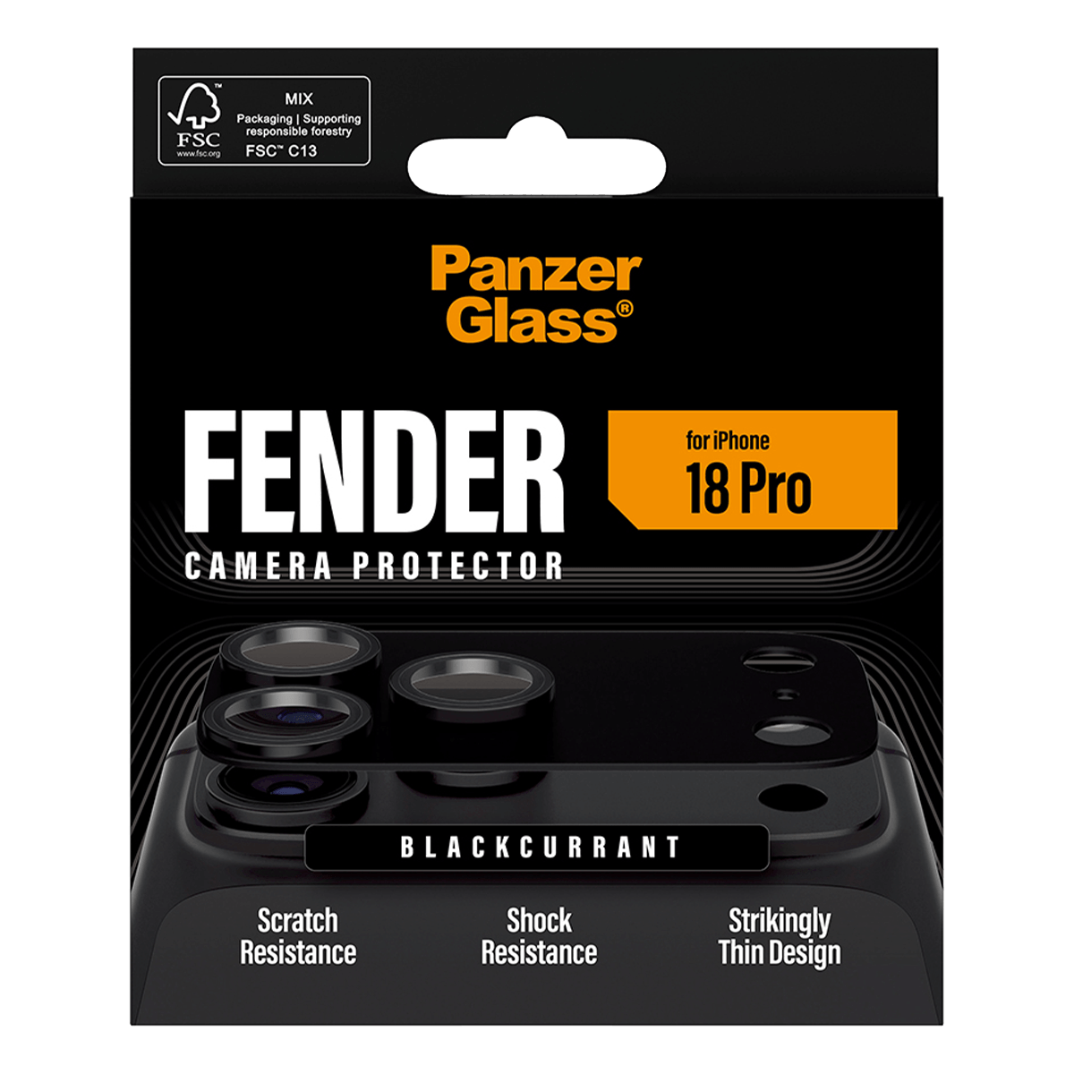 Προστατευτικό Κάμερας PANZERGLASS Fender για iPhone 18 Pro Black - 5