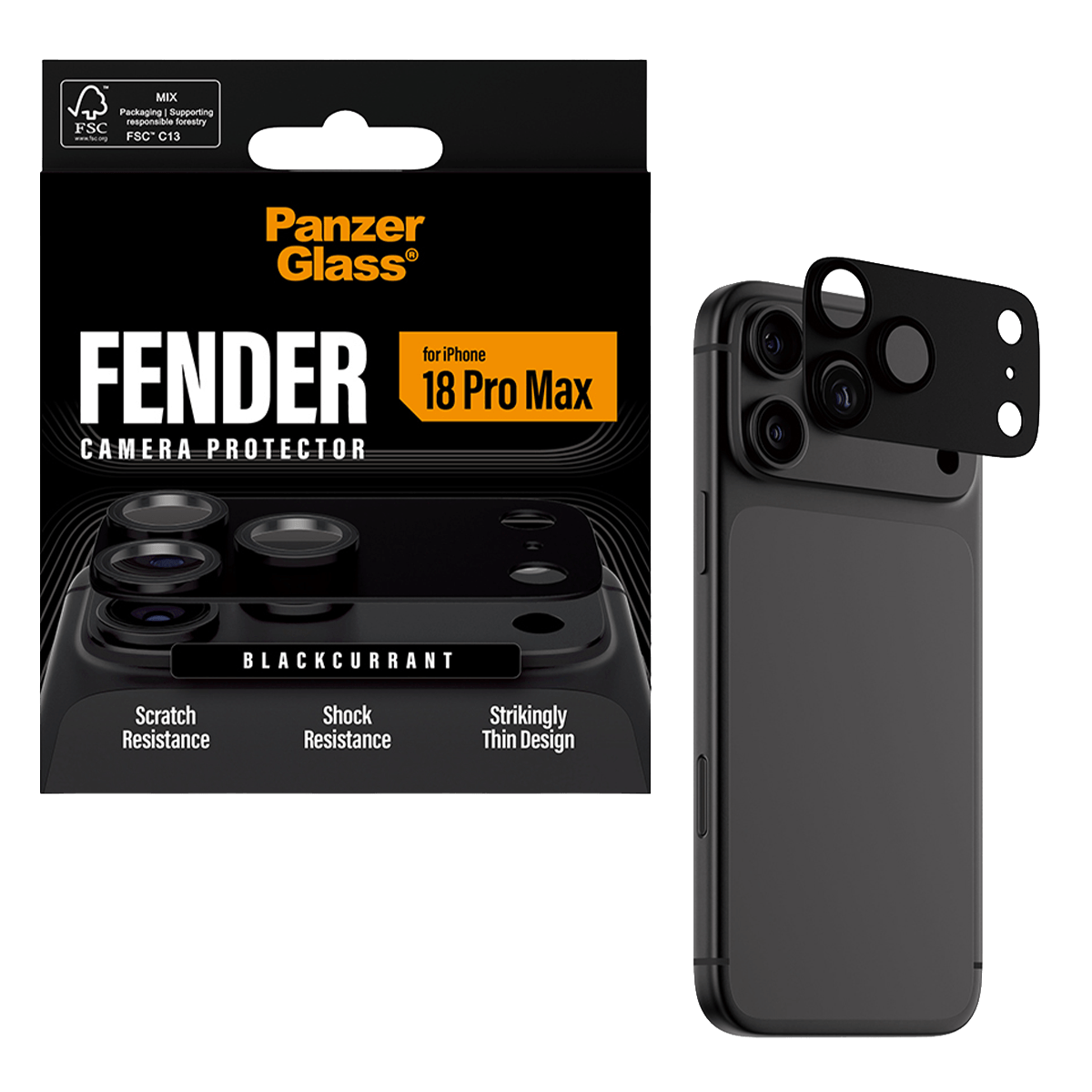 Προστατευτικό Κάμερας PANZERGLASS Fender για iPhone 18 Pro Max Black - 3