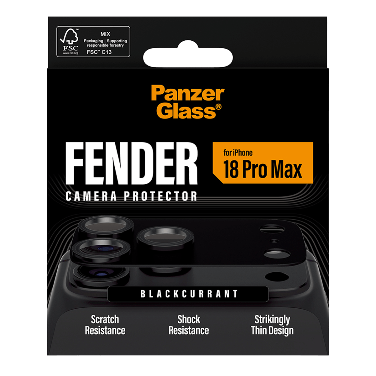 Προστατευτικό Κάμερας PANZERGLASS Fender για iPhone 18 Pro Max Black - 5
