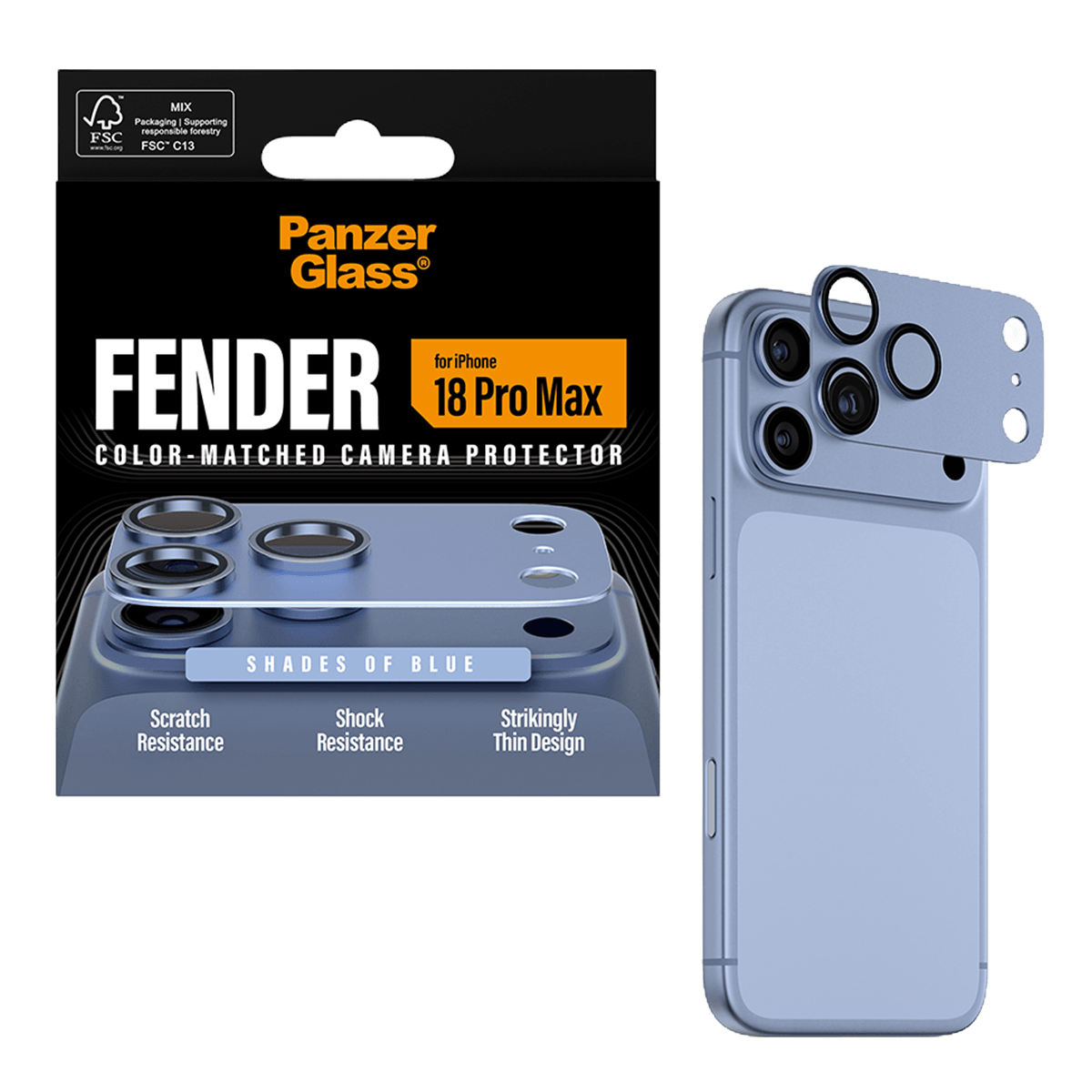 Προστατευτικό Κάμερας PANZERGLASS Fender για iPhone 18 Pro Max Blue - 3