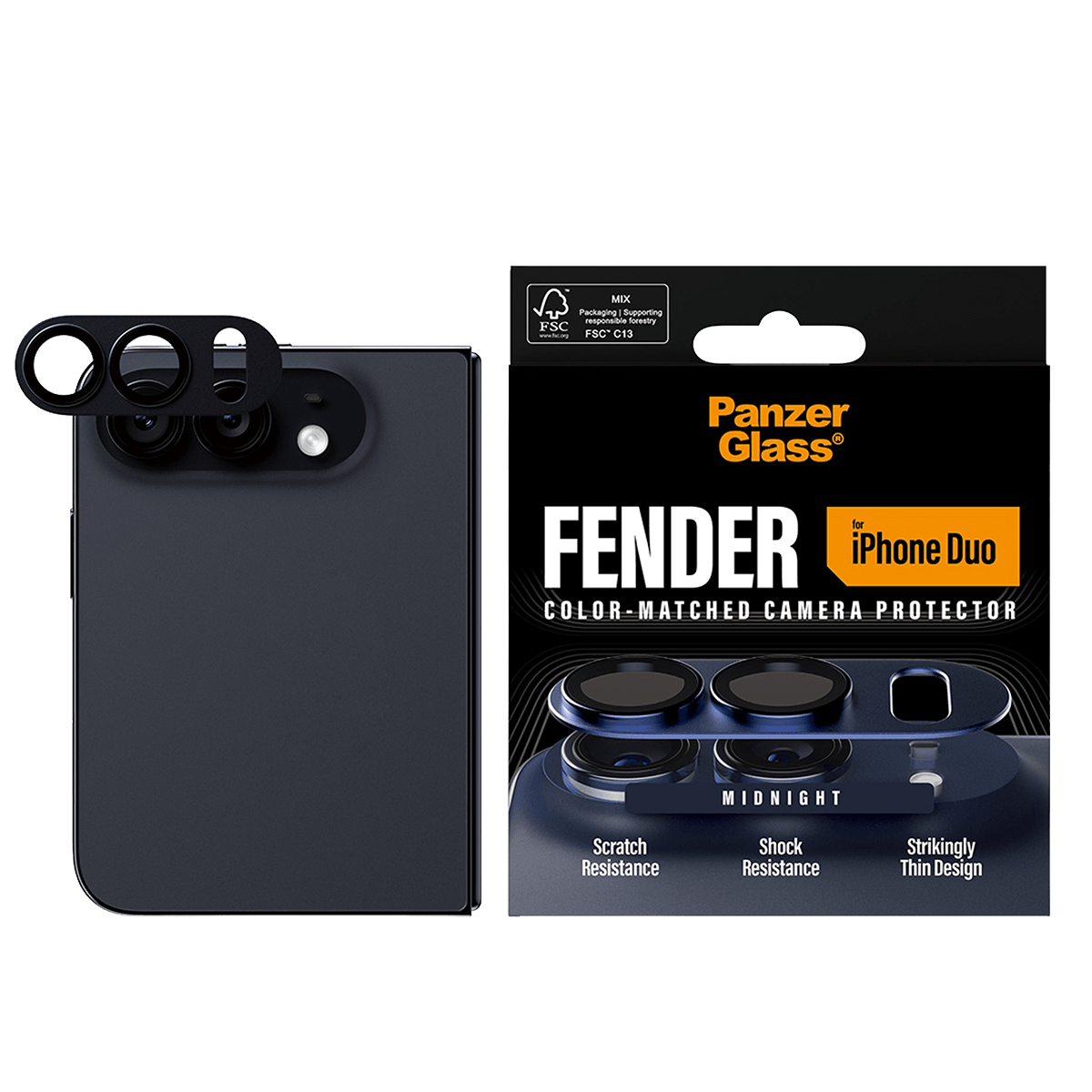 Προστατευτικό Κάμερας PANZERGLASS Fender για iPhone Duo Blue