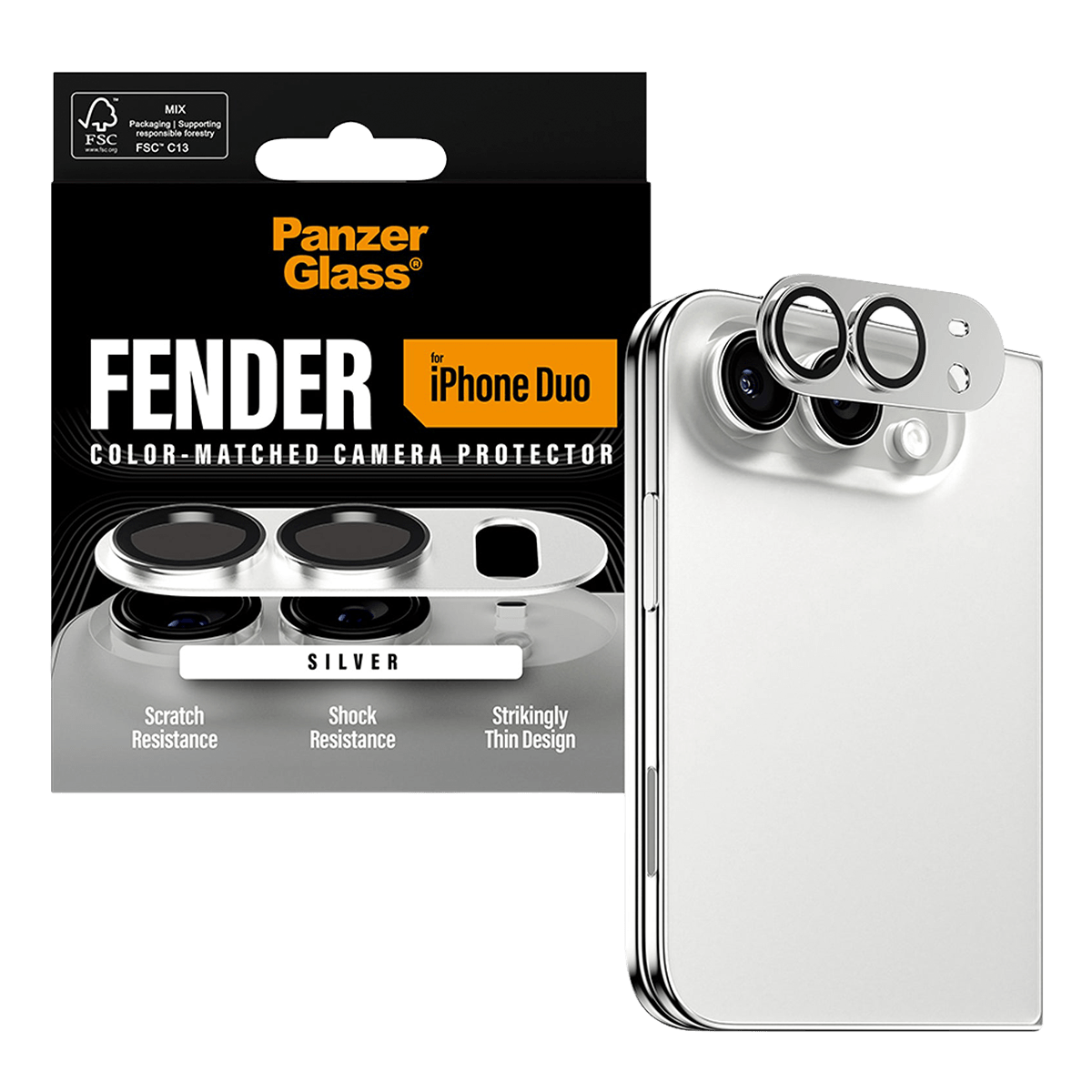 Προστατευτικό Κάμερας PANZERGLASS Fender για iPhone Duo White - 3
