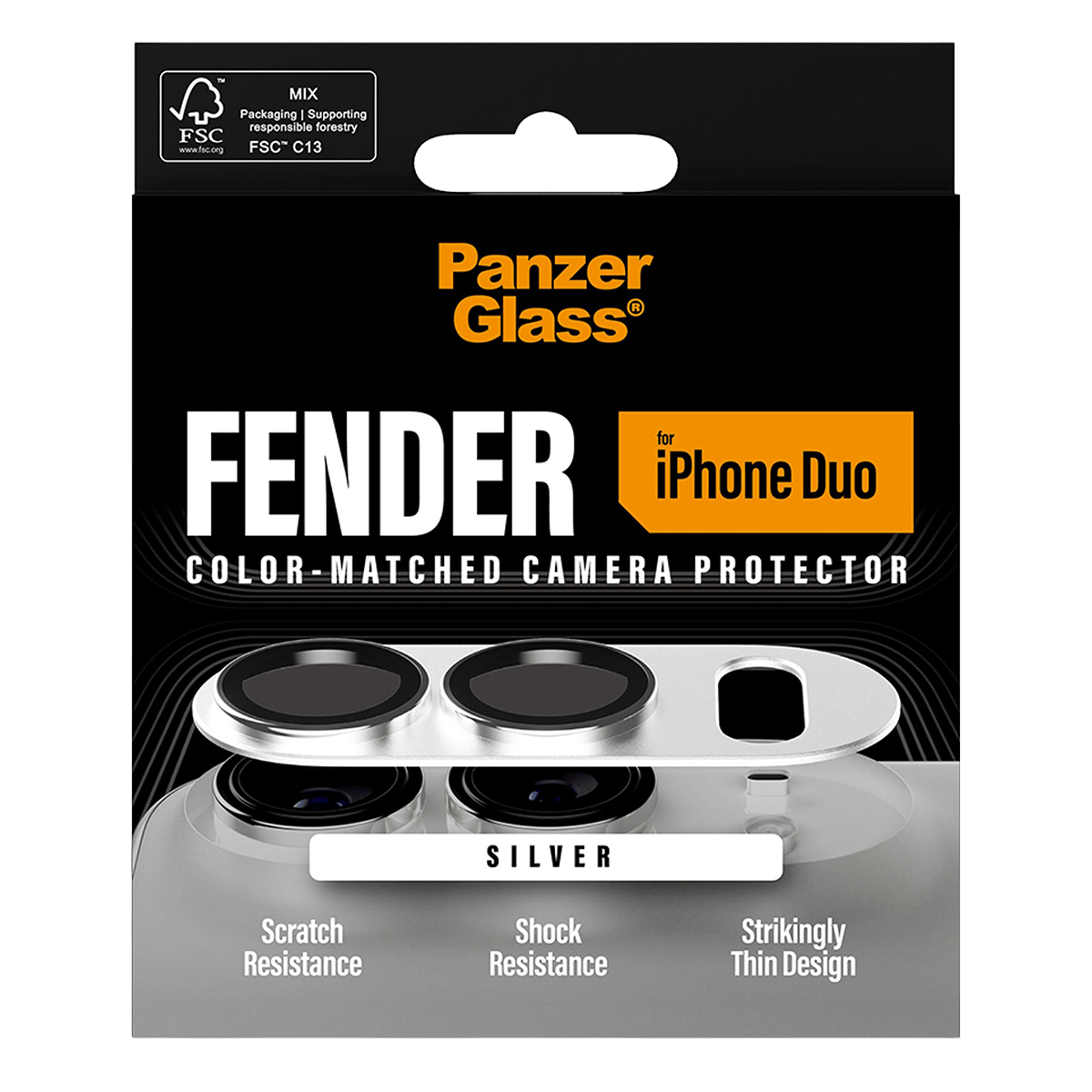 Προστατευτικό Κάμερας PANZERGLASS Fender για iPhone Duo White - 5