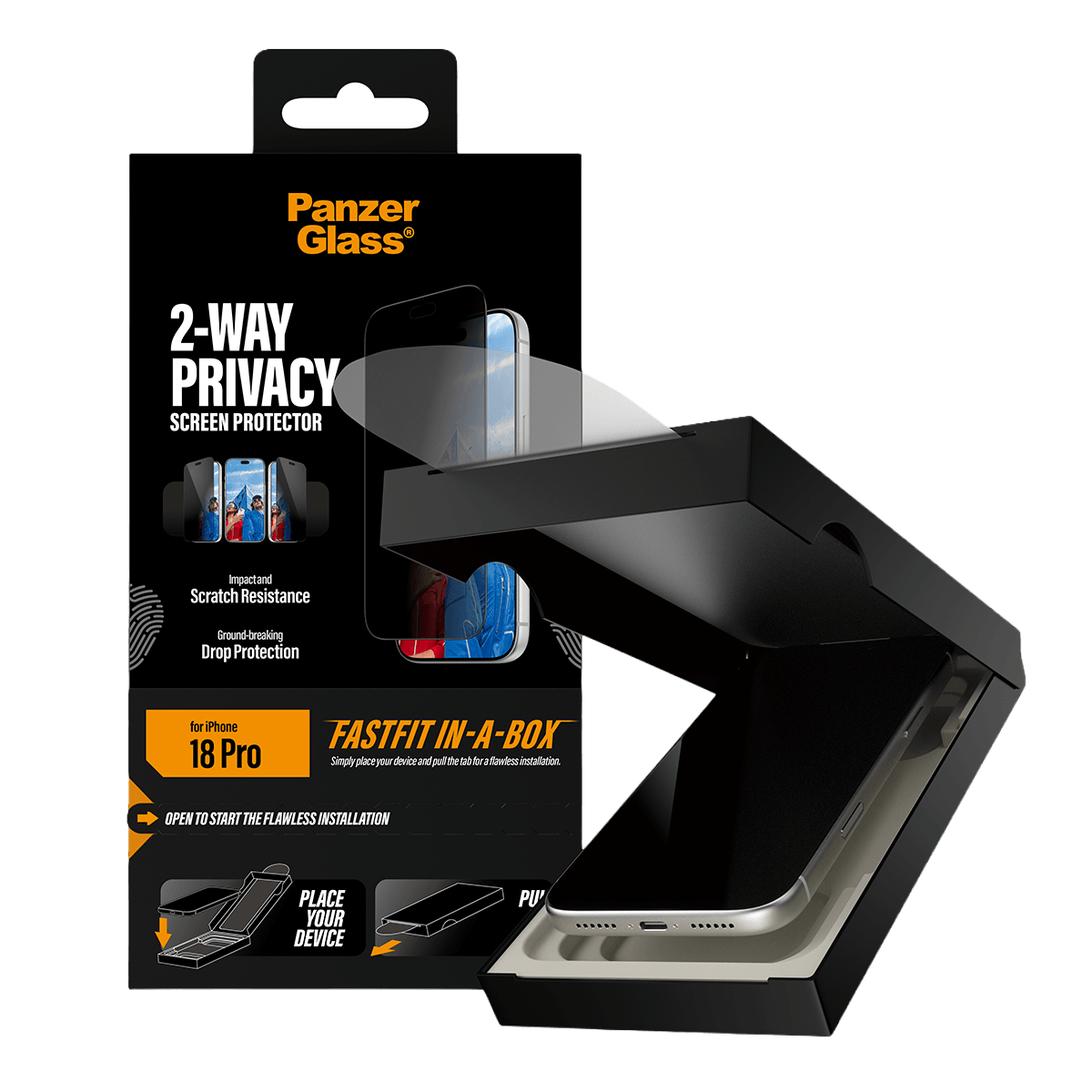 Γυαλί Προστασίας Οθόνης PANZERGLASS Ultra - Wide Fit Privacy για iPhone 18 Pro - 4
