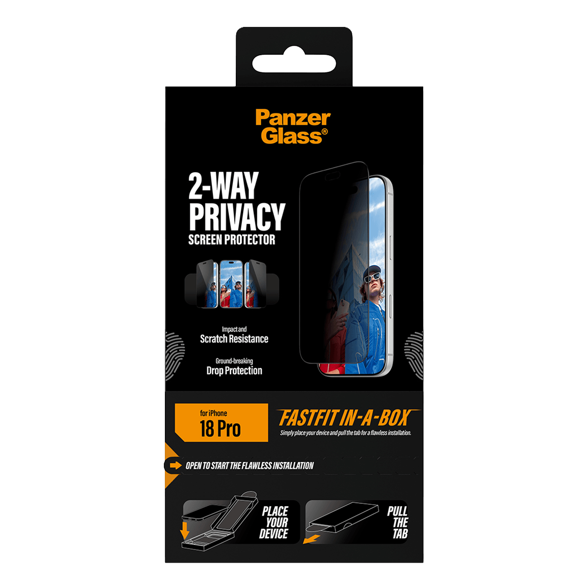 Γυαλί Προστασίας Οθόνης PANZERGLASS Ultra - Wide Fit Privacy για iPhone 18 Pro - 5