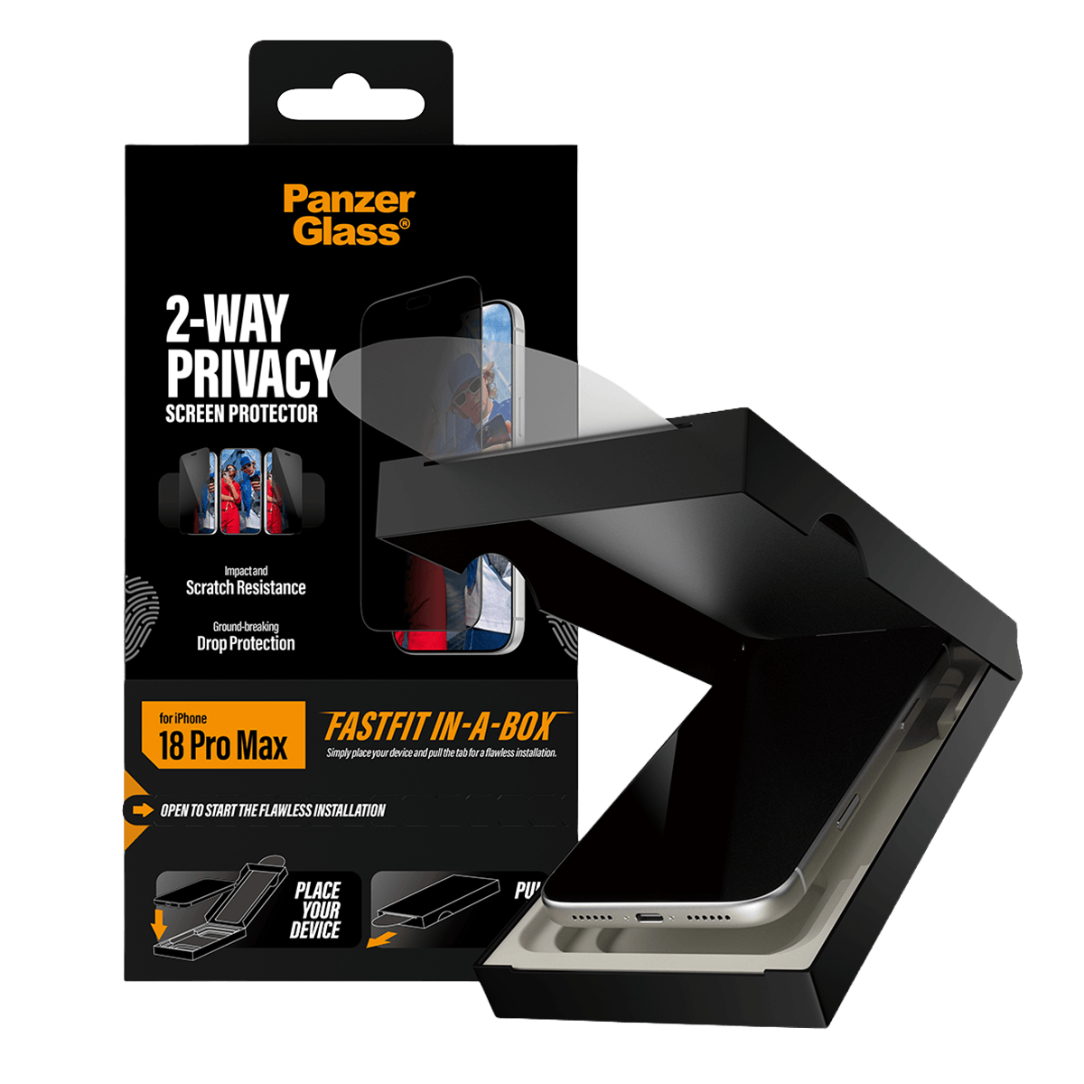 Γυαλί Προστασίας Οθόνης PANZERGLASS Ultra - Wide Fit Privacy για iPhone 18 Pro Max - 3