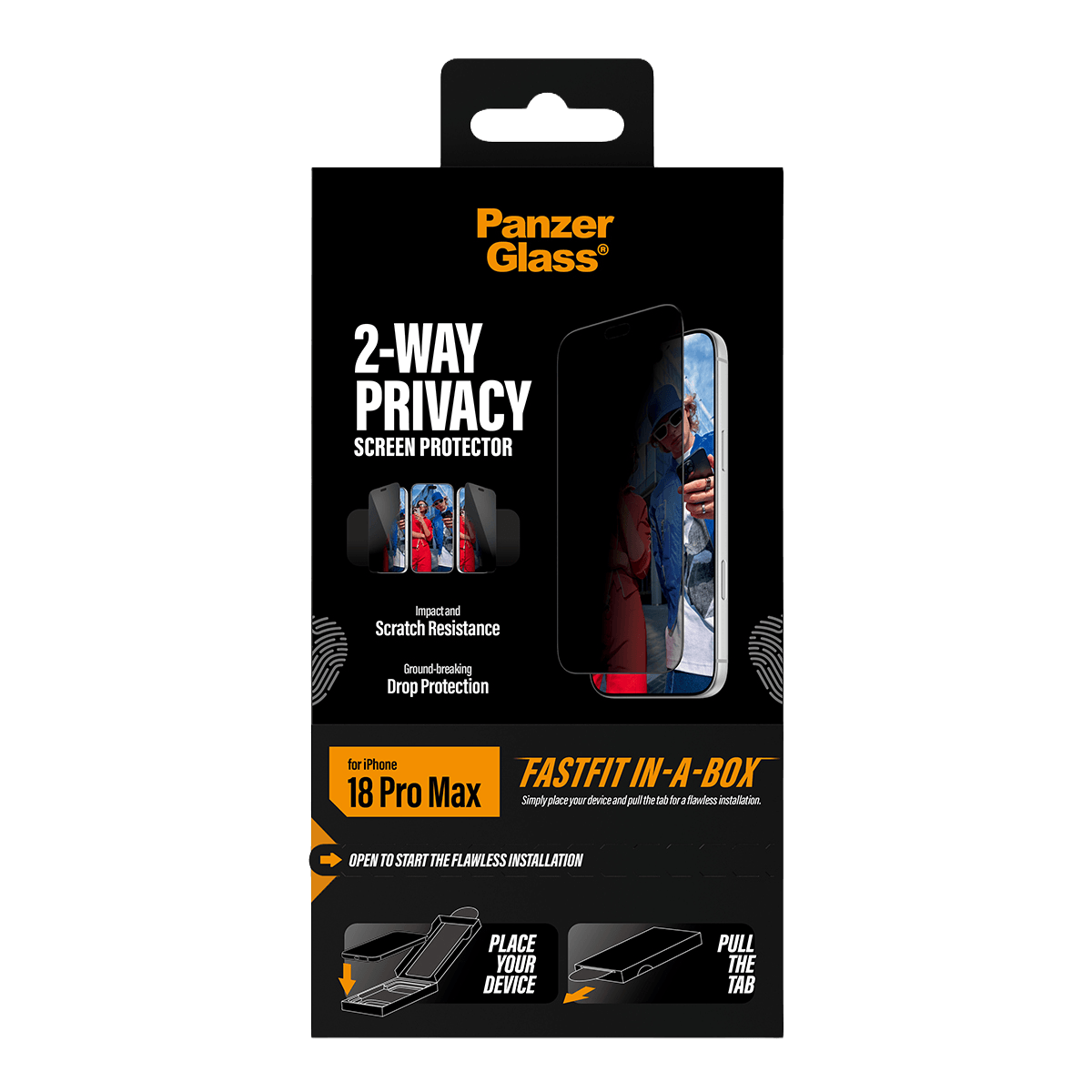 Γυαλί Προστασίας Οθόνης PANZERGLASS Ultra - Wide Fit Privacy για iPhone 18 Pro Max - 4
