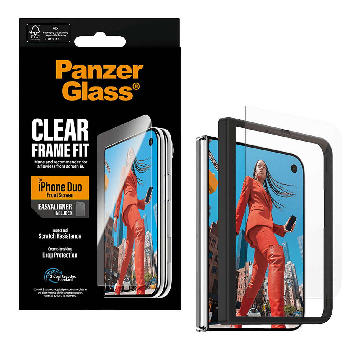 Γυαλί Προστασίας Οθόνης PANZERGLASS Clear Frame It για iPhone Duo - 3