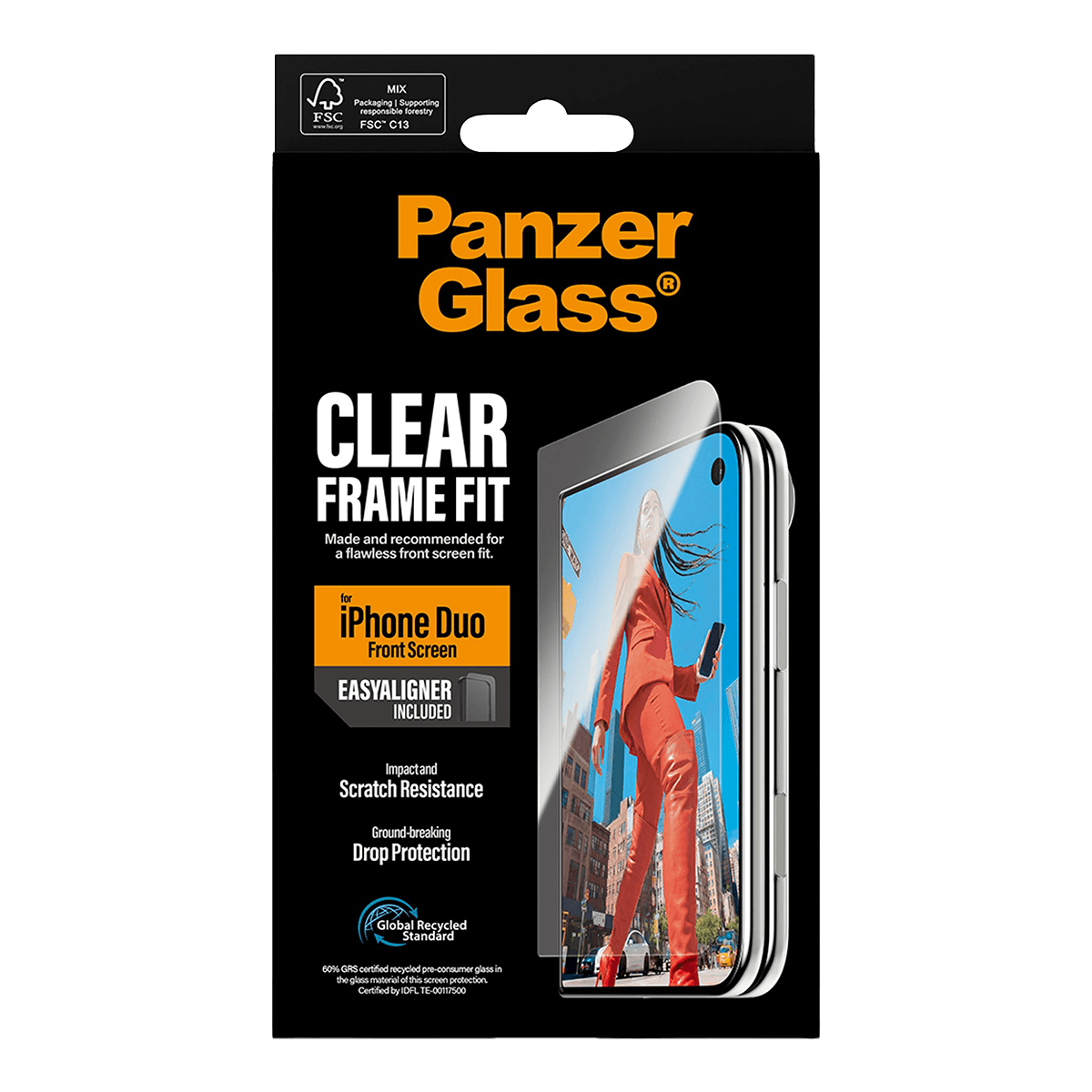 Γυαλί Προστασίας Οθόνης PANZERGLASS Clear Frame It για iPhone Duo - 5