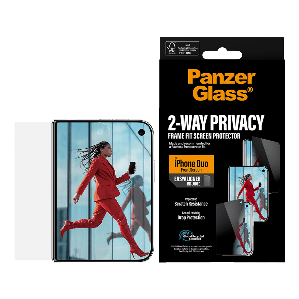 Γυαλί Προστασίας Οθόνης PANZERGLASS 2 Way Privacy Frame Fit για iPhone Duo