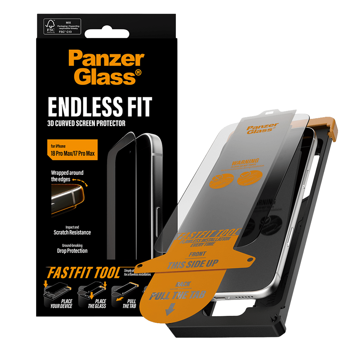 Γυαλί Προστασίας Οθόνης PANZERGLASS Endless Fit 3D Curve Screen Protector για iPhone 18 Pro Max/ 17 Pro Max - 3