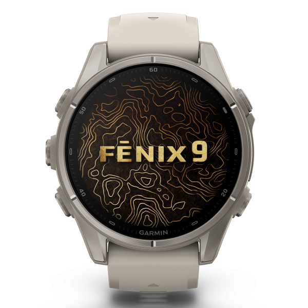 GARMIN fenix 9 43mm AMOLED Titanium & Fog Gray Silicone Band Smartwatch