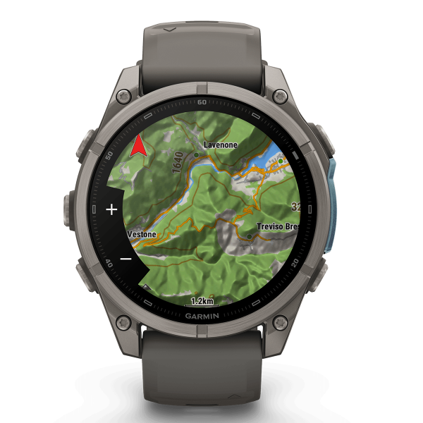 GARMIN fenix  9 47mm AMOLED Titanium with Pebble Gray Silicone Band Smartwatch