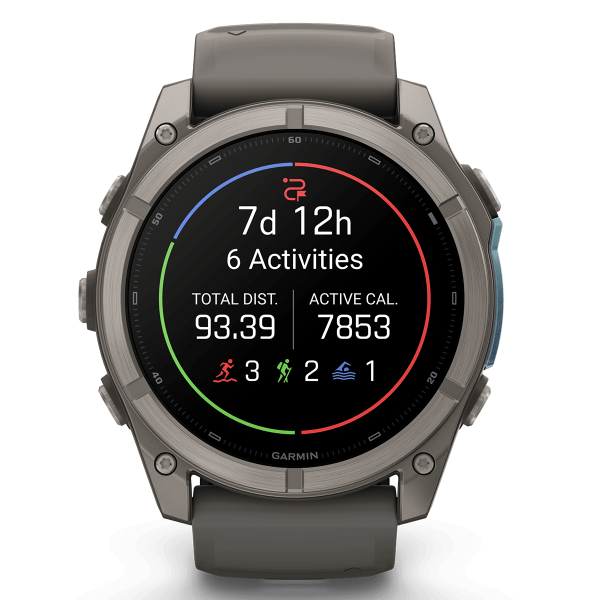 GARMIN fenix  9 51mm AMOLED Titanium with Pebble Gray Silicone Band Smartwatch
