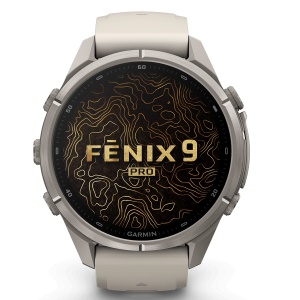 GARMIN fenix 9 Pro 43mm AMOLED Sapphire Titanium Fog Gray & Dark Sandstone Smartwatch