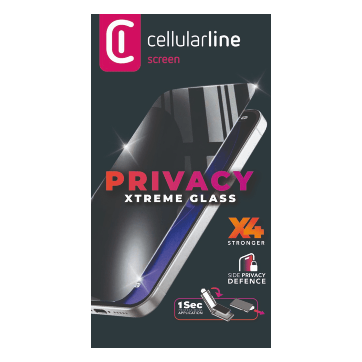 Γυαλί Προστασίας Οθόνης CELLULAR LINE Xtreme Glass Privacy για iPhone 18 Pro - 2