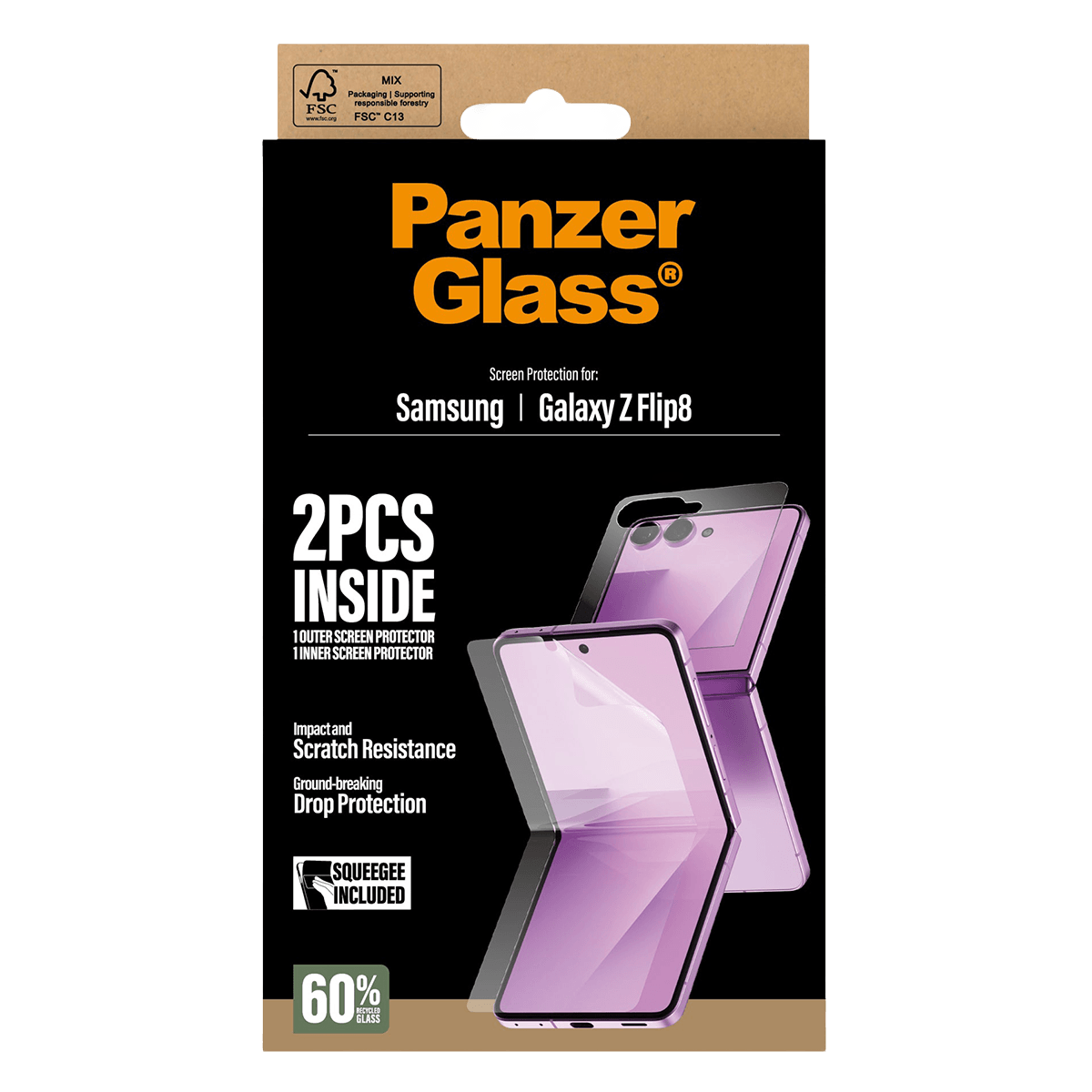 Γυαλί Προστασίας Οθόνης PANZERGLASS Classic Fit για SAMSUNG Galaxy Z Flip 8 (2 τμχ) - 4