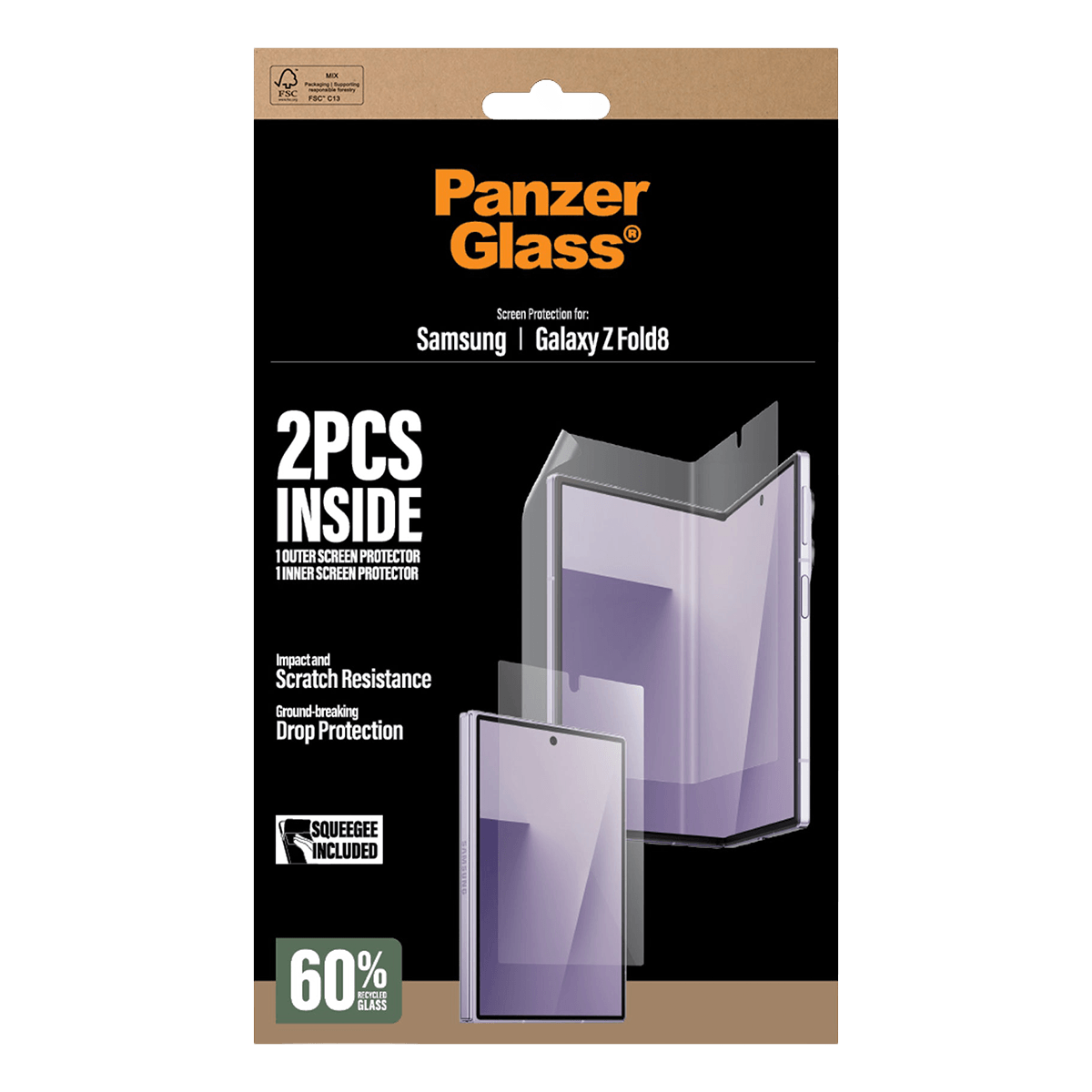 Γυαλί Προστασίας Οθόνης PANZERGLASS Classic Fit για SAMSUNG Galaxy Z Fold 8 (2 τμχ) - 4