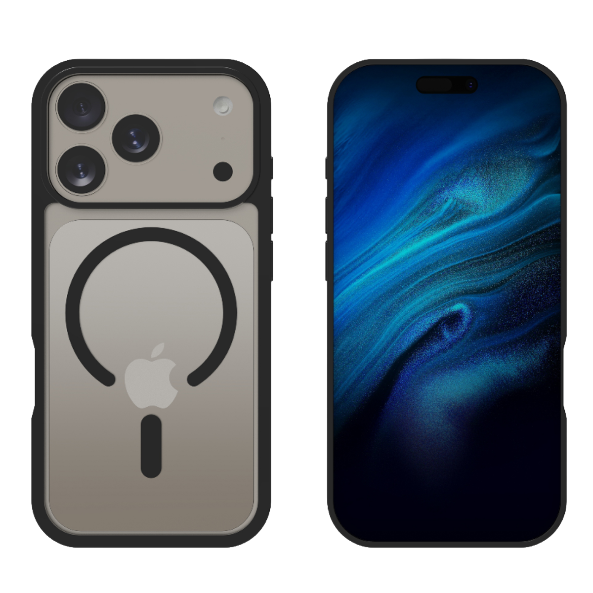 Ημιδιάφανη Θήκη COSY Hybrid MagSafe + Γυαλί Προστασίας Οθόνης για iPhone 18 Pro Max Μαύρη - 3