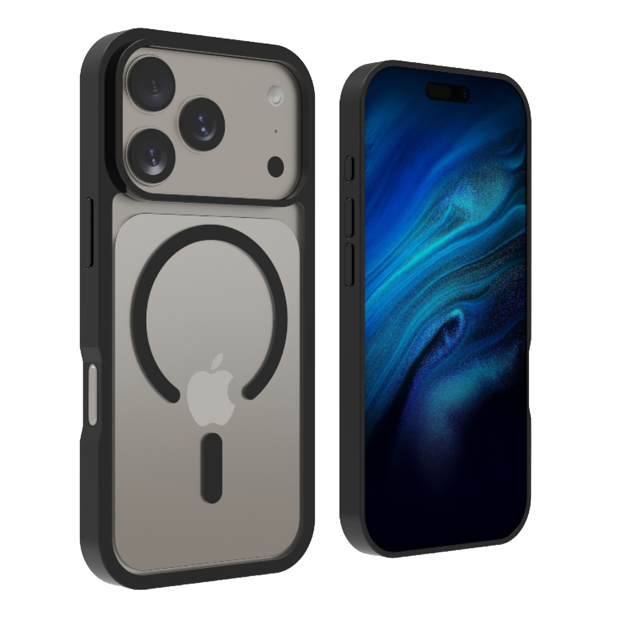 Ημιδιάφανη Θήκη COSY Hybrid MagSafe + Γυαλί Προστασίας Οθόνης για iPhone 18 Pro Μαύρη - 2