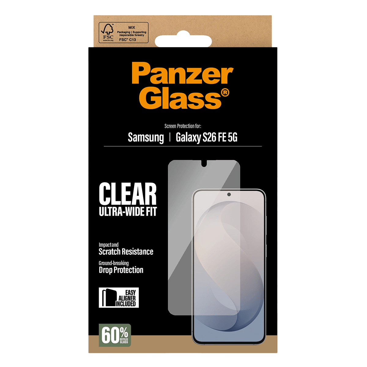 Γυαλί Προστασίας Οθόνης PANZERGLASS Ultra-Wide Fit για SAMSUNG Galaxy S26 FE - 4