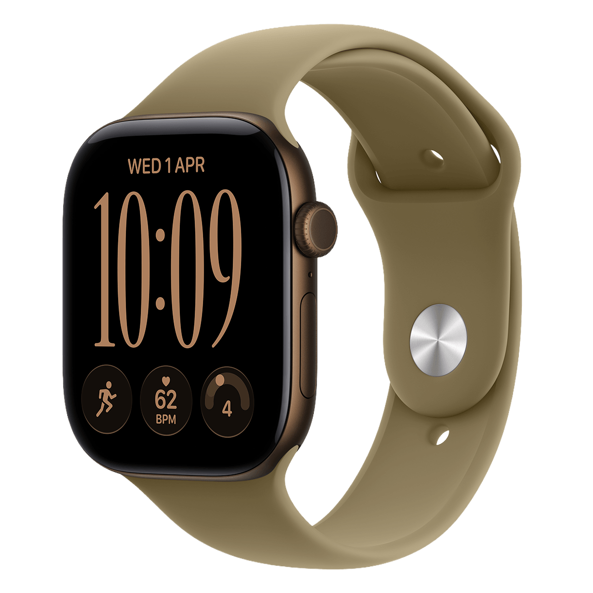 APPLE Watch Series 12 GPS + Cellular 46mm Dark Bronze Aluminium Case with Olive Sport Band Medium/Large Smartwatch