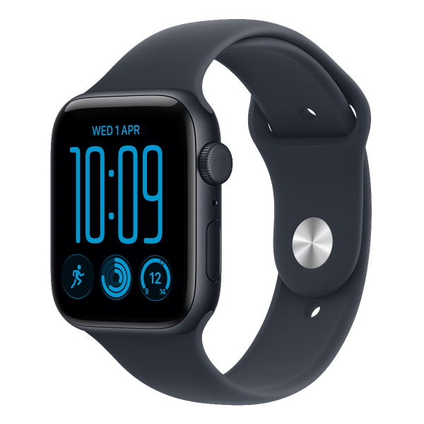 APPLE Watch SE 3 GPS + Cellular 44mm Midnight Aluminium Case with Navy Blue Sport Band Small/ Medium Smartwatch