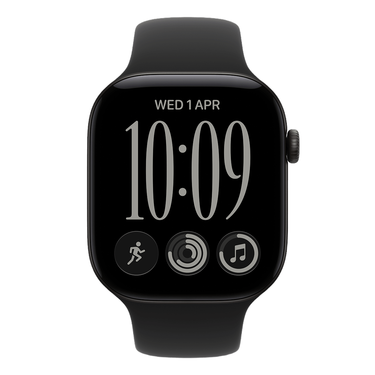 APPLE Watch Series 12 GPS 46mm Black Aluminium Case with Black Sport Band Small/Medium Smartwatch - 2