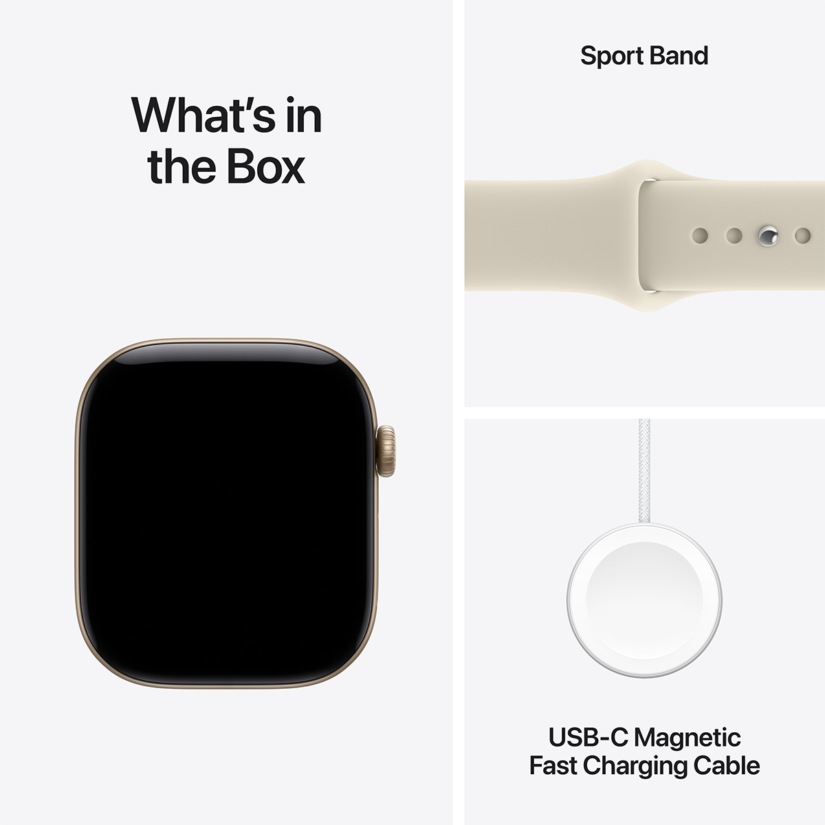 APPLE Watch Series 12 GPS 46mm Light Gold Aluminium Case with Sand Sport Band Medium/Large Smartwatch - 6