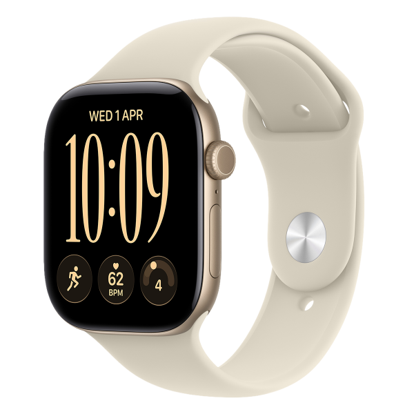 APPLE Watch Series 12 GPS 46mm Light Gold Aluminium Case with Sand Sport Band Medium/Large Smartwatch