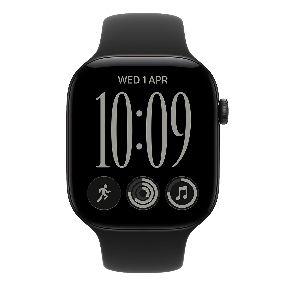 APPLE Watch Series 12 GPS + Cellular 42mm Black Aluminium Case with Black Sport Band Small/Medium Smartwatch - 2