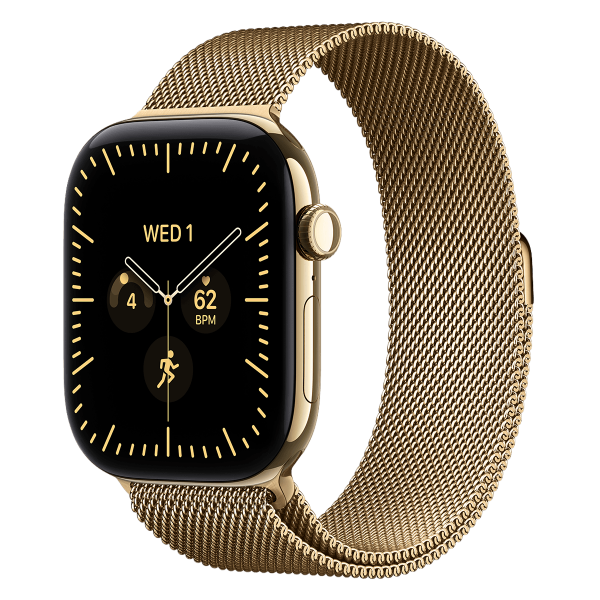 APPLE Watch Series 12 GPS + Cellular 42mm Radiant Gold Titanium Case with Radiant Gold Milanese Loop Smartwatch