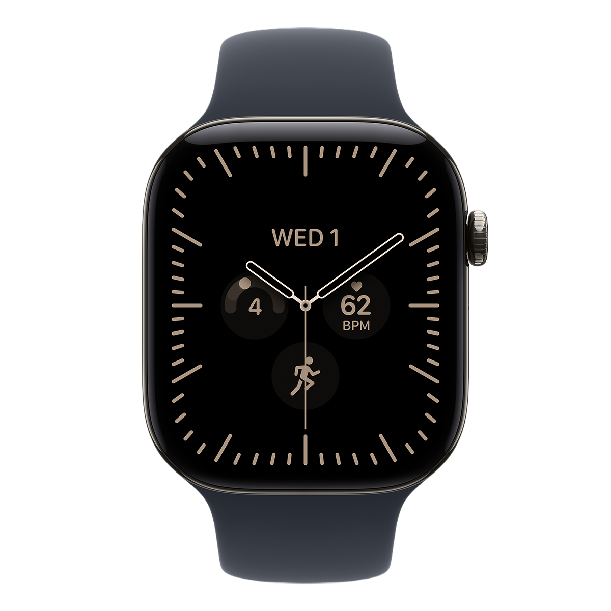 APPLE Watch Series 12 GPS + Cellular 46mm Natural Titanium Case with Navy Blue Sport Band Small/Medium Smartwatch - 2
