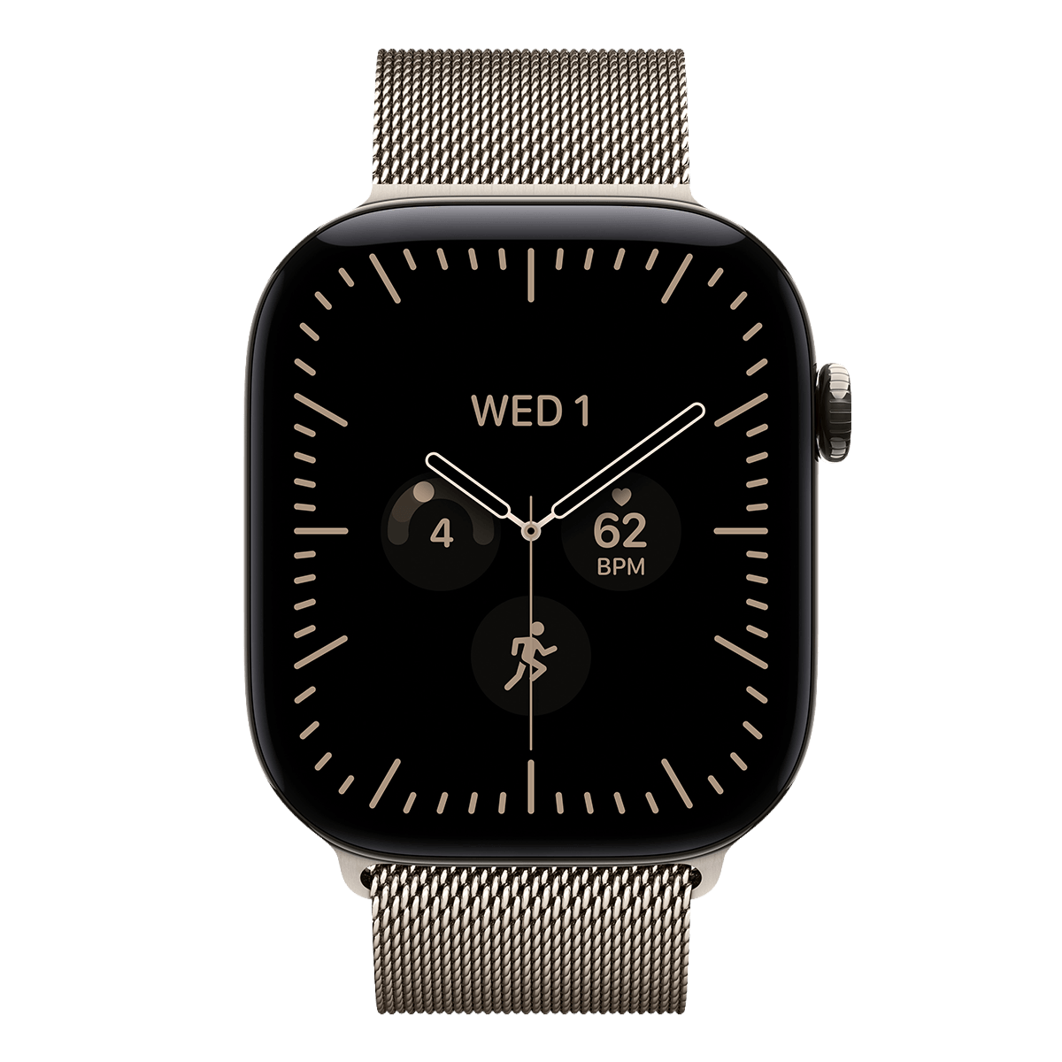 APPLE Watch Series 12 GPS + Cellular 46mm Natural Titanium Case with Natural Milanese Loop Small/Medium Smartwatch - 2