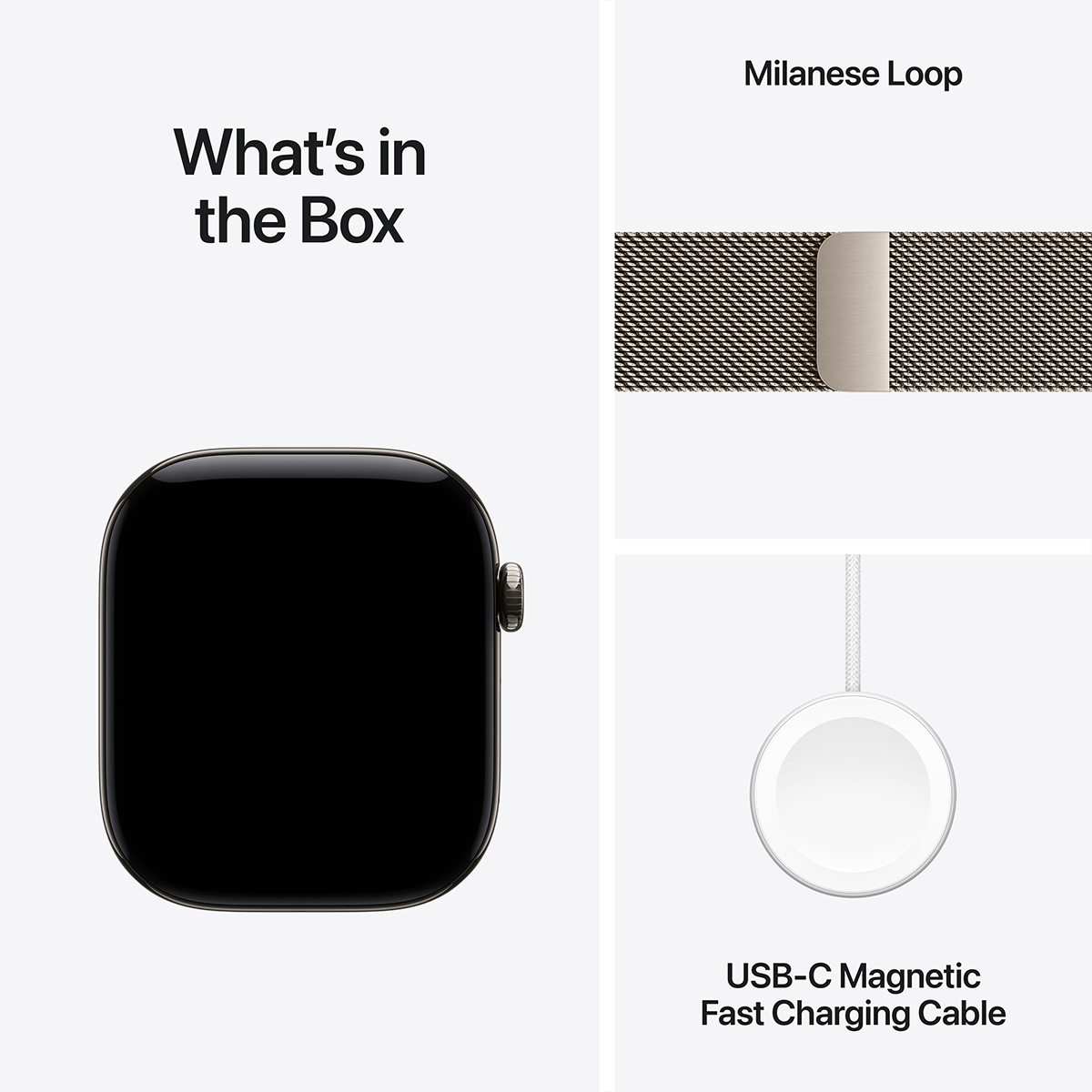 APPLE Watch Series 12 GPS + Cellular 46mm Natural Titanium Case with Natural Milanese Loop Medium/ Large Smartwatch - 6