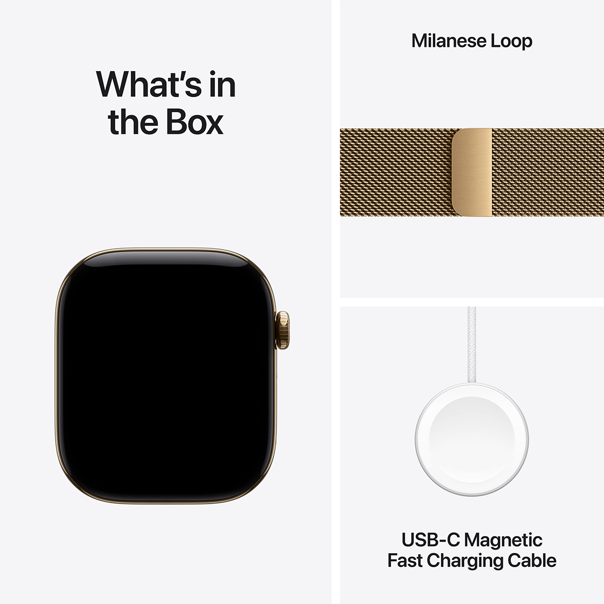 APPLE Watch Series 12 GPS + Cellular 46mm Radiant Gold Titanium Case with Radiant Gold Milanese Loop Small/Medium Smartwatch - 6
