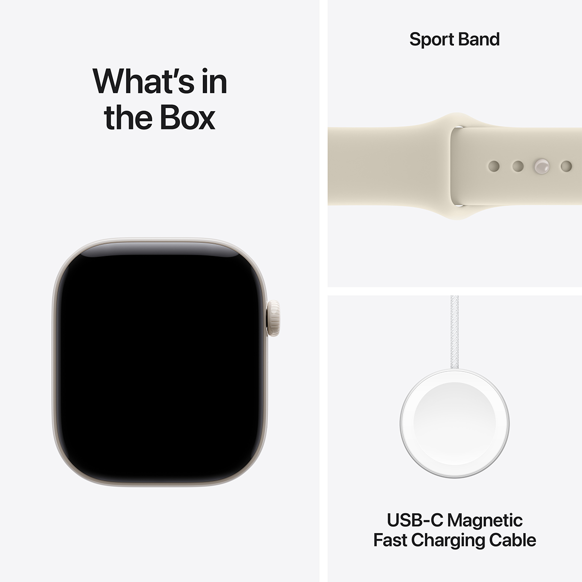 APPLE Watch Series 12 GPS + Cellular 42mm Pearl White Ceramic Case with Sand Sport Band Medium/Large Smartwatch - 6