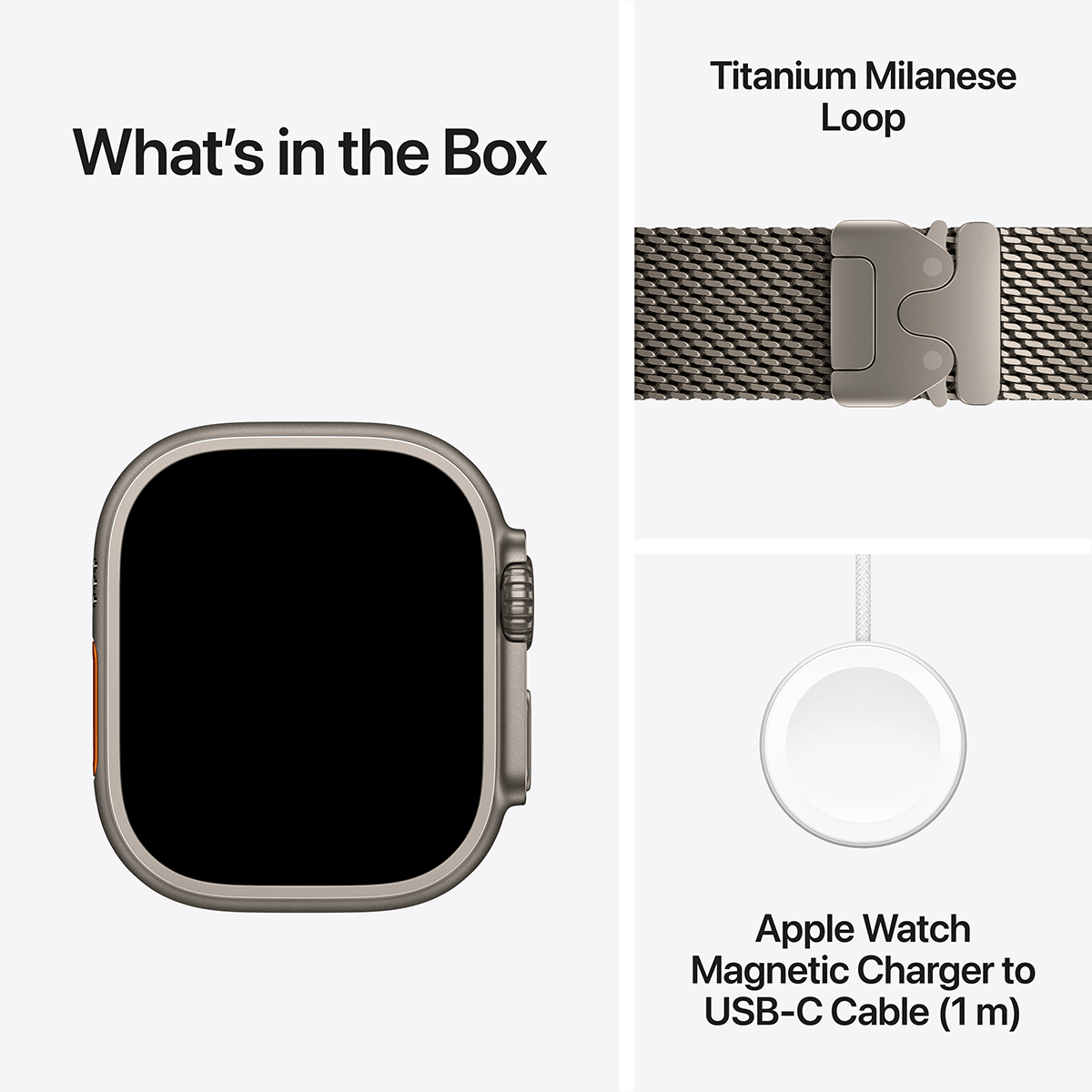 APPLE Watch Ultra 4 GPS + Cellular 49mm Natural Titanium Case with Natural Titanium Milanese Loop Small Smartwatch - 6
