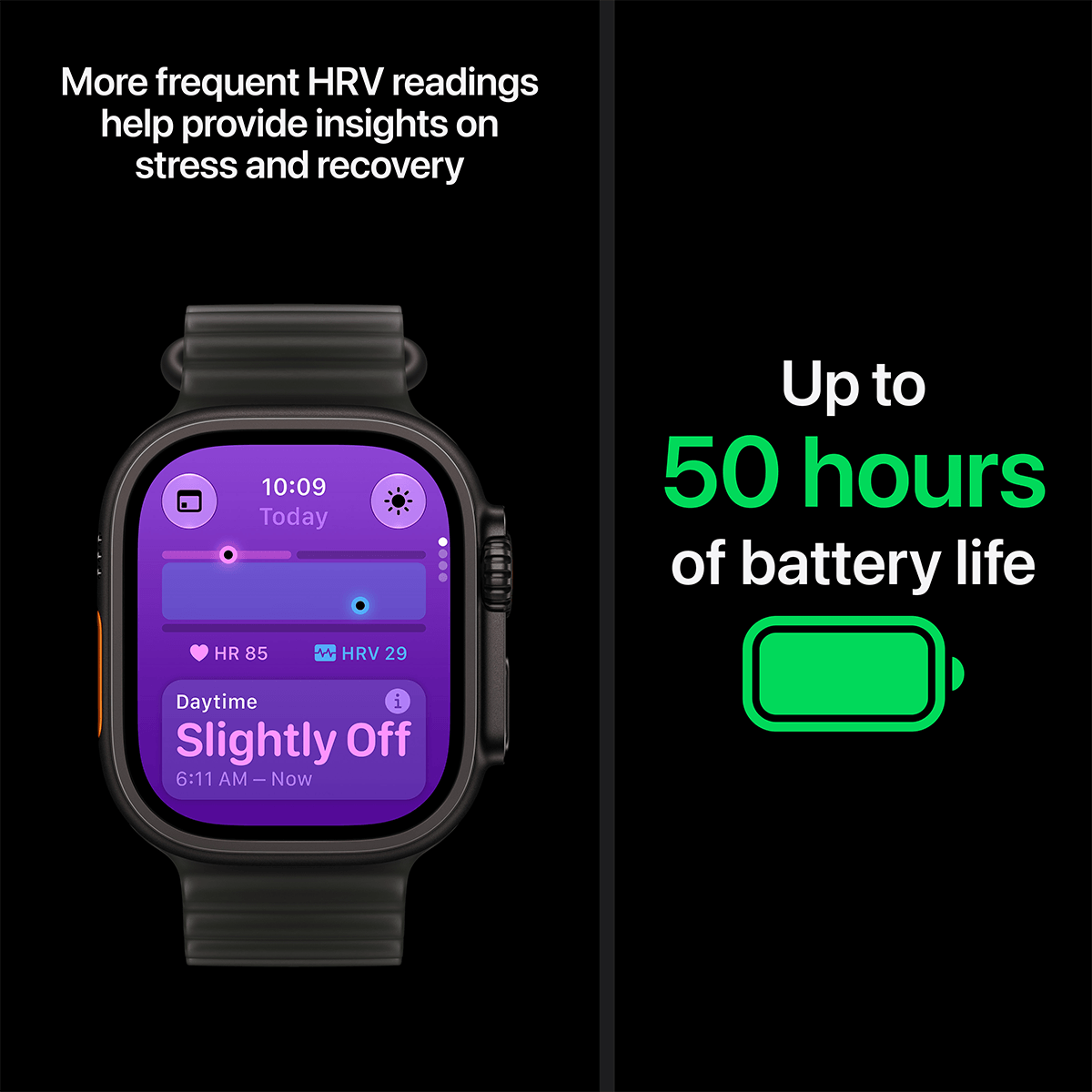 APPLE Watch Ultra 4 GPS + Cellular 49mm Natural Titanium Case with Translucent Grey Ocean Band Smartwatch - 5